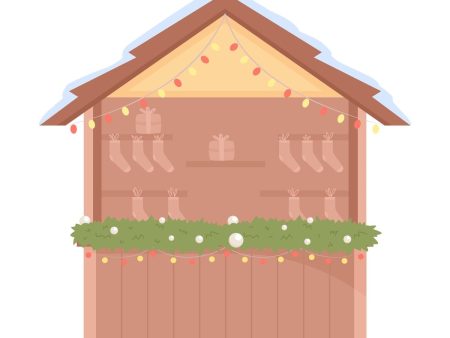 Christmas shop display semi flat color vector object Online Sale