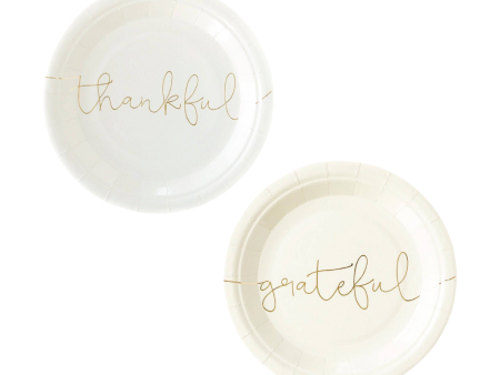 Thankful & Grateful Dessert Plates 8ct Online Hot Sale