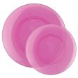 Transparent Hot Pink & Gold Rim Plastic Dinner Plates 10ct Online