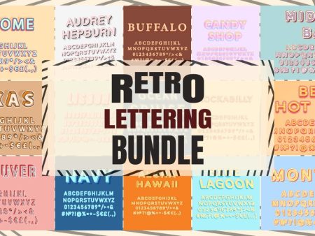 Retro lettering bundle For Cheap