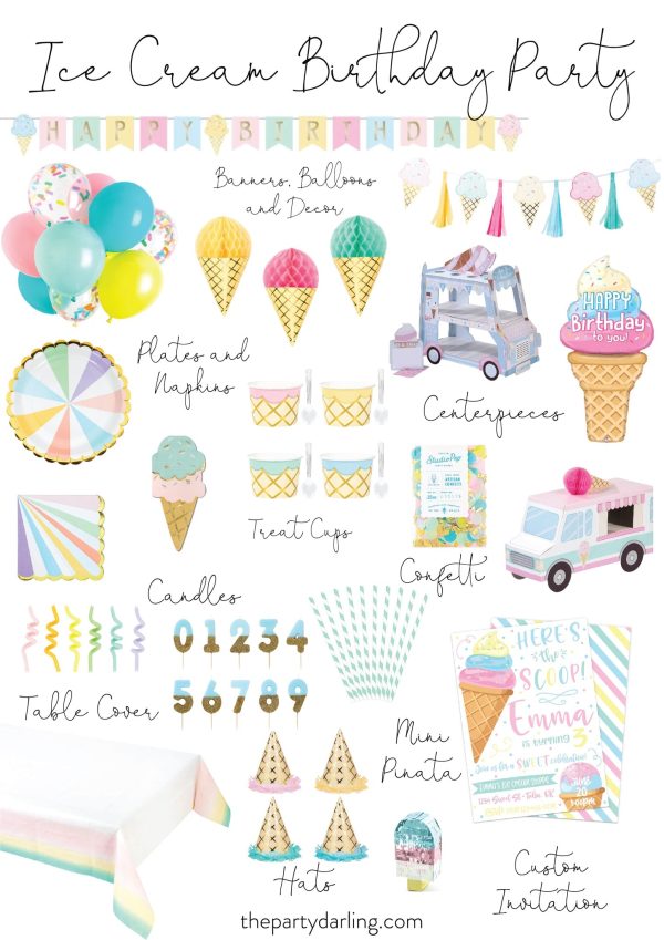 Here s the Scoop Ice Cream Birthday Party Invitation Sale