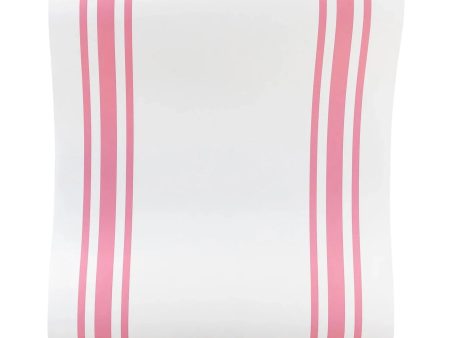 Pink Striped Paper Table Runner Discount