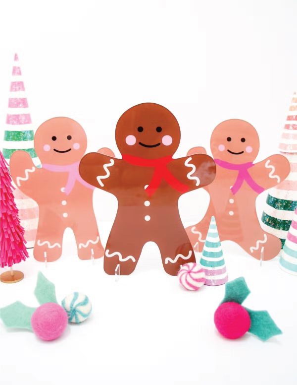 Acrylic Gingerbread Men Decorations 3ct Hot on Sale