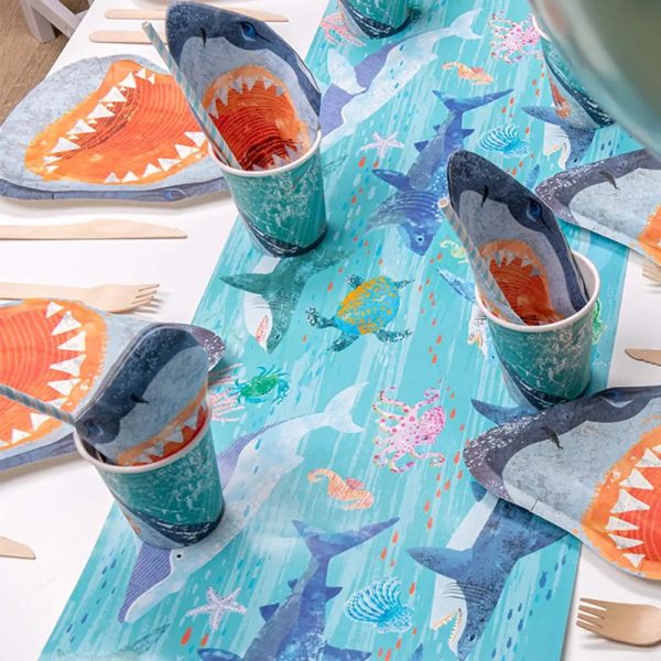 Jawsome Shark Paper Table Runner 5.8ft Online now