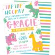 Girl Dinosaur Birthday Party Invitation For Cheap