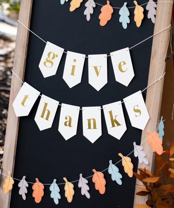 Harvest Give Thanks Leaves Banner Set 5ft Online Hot Sale