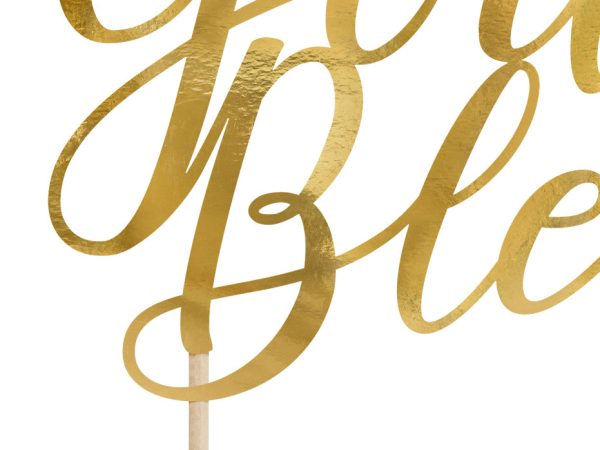 Metallic Gold God Bless Cake Topper Hot on Sale