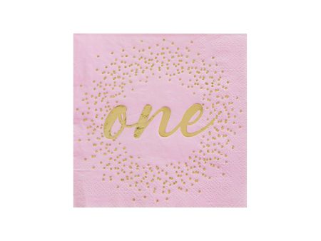 Pink & Gold 1st Birthday Dessert Napkins 20ct Online Hot Sale