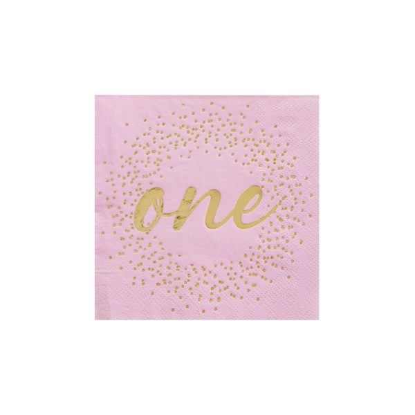 Pink & Gold 1st Birthday Dessert Napkins 20ct Online Hot Sale