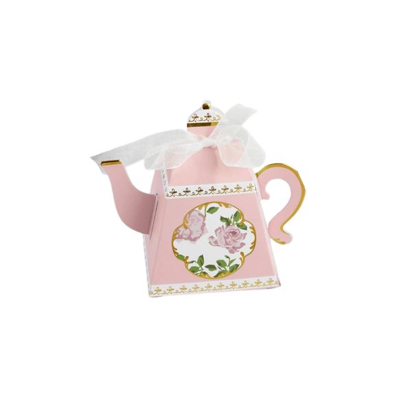 Pink Floral Tea Time Favor Boxes 24ct For Cheap