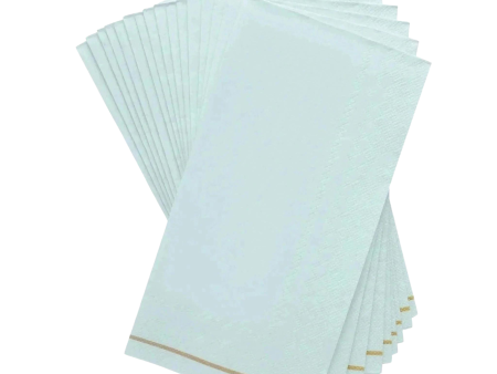 Light Mint Blue & Gold Stripe Paper Guest Towels 16ct Online