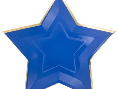 Blue Star Shaped Lunch Plates 8ct Discount