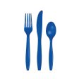 Cobalt Blue Premium Plastic Cutlery Set for 8 Online