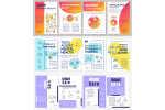 Infant care purple brochure templates bundle Fashion