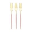 Blush Pink & Gold Plastic Forks 32ct For Discount