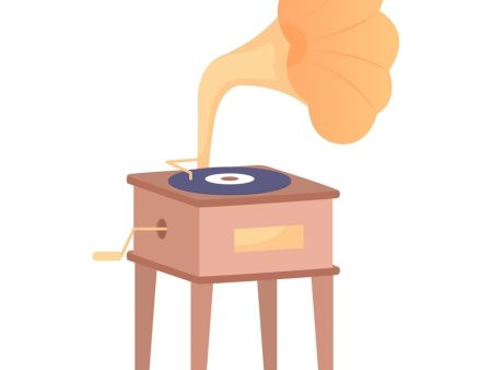 Gramophone for playing music semi flat color vector object For Cheap