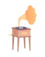 Gramophone for playing music semi flat color vector object For Cheap