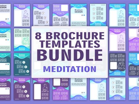 Yoga and meditation brochure template bundle Online