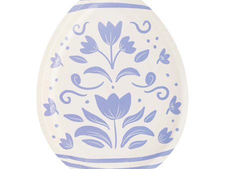 Blue Floral Easter Egg Dessert Plates 8ct Fashion