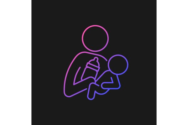 Parent and child interaction gradient icons set for dark and light mode For Cheap