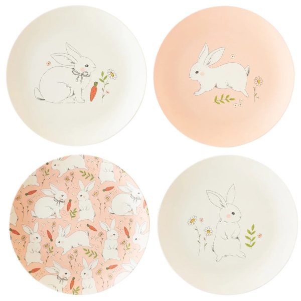 Bamboo Reusable Easter Bunny Dessert Plates 4ct Hot on Sale