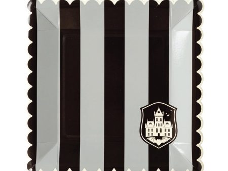 Academy Emblem Striped Square Dessert Plates 8ct Online Hot Sale