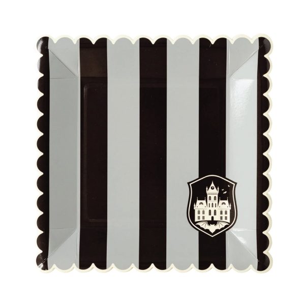 Academy Emblem Striped Square Dessert Plates 8ct Online Hot Sale