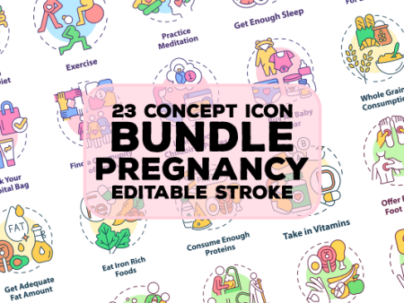 Pregnancy Concept Icons Bundle For Discount