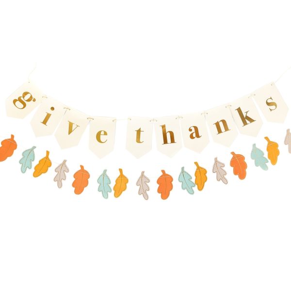 Harvest Give Thanks Leaves Banner Set 5ft Online Hot Sale