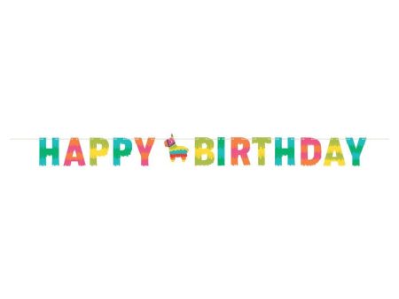 Fiesta Piñata Happy Birthday Banner 8ft Online now