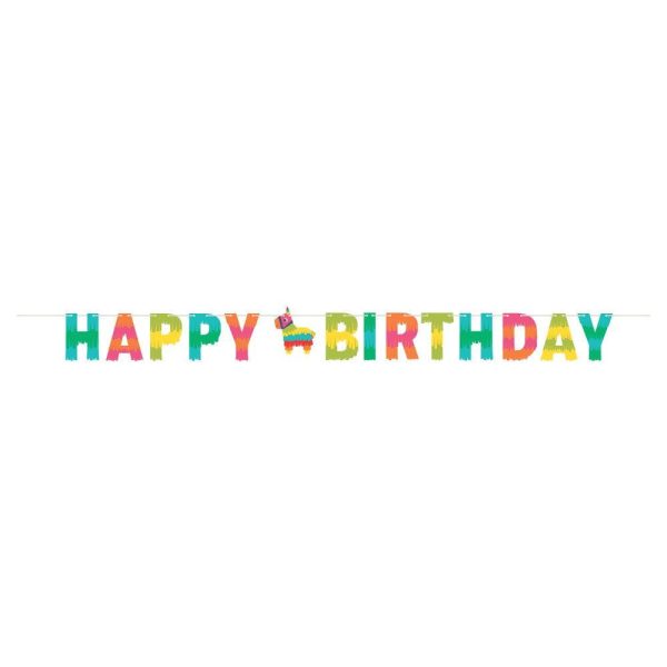 Fiesta Piñata Happy Birthday Banner 8ft Online now