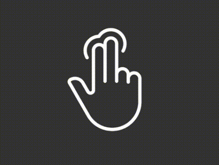 Animated two fingers white line icon For Cheap