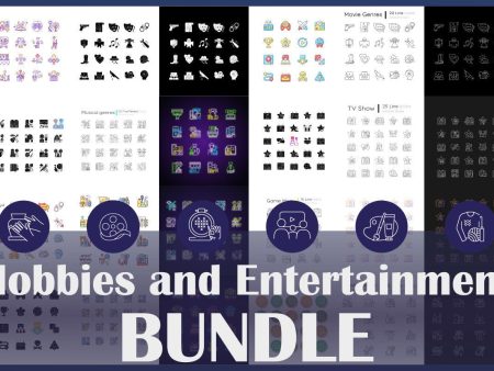 Hobbies and entertainment icons bundle Hot on Sale