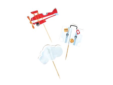 Time Flies Airplane Cupcake Toppers 12ct Sale