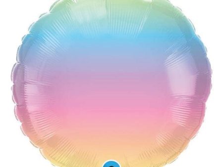 Pastel Rainbow Ombre Round Foil Balloon 18  Hot on Sale