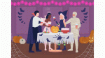 Animated spooky banquet illustration Online now