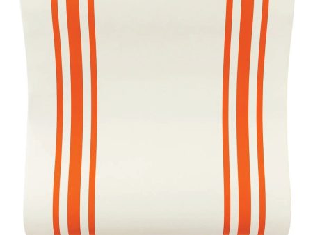 Rust Orange Striped Paper Table Runner Online Sale