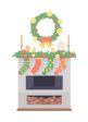 Decorating fireplace for cozy christmas night semi flat color vector object Online Sale