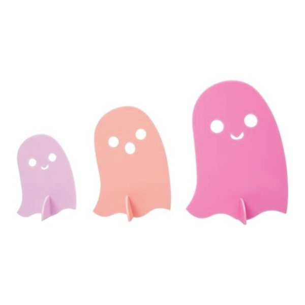 Pink Acrylic Ghost Decorations 3ct Cheap