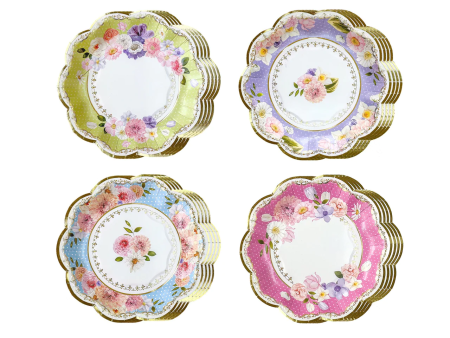 Floral Tea Party Assorted Dessert Plates 16ct Online now