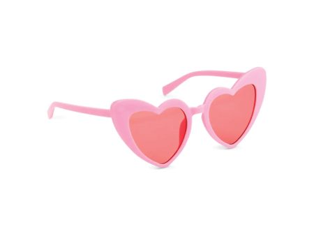 Pink Heart Plastic Sunglasses Discount