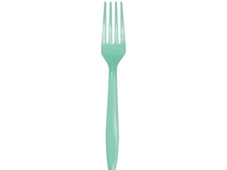 Mint Green Plastic Forks 24ct Online now