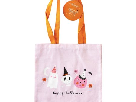 Pink Happy Halloween Canvas Tote Bag Online Hot Sale