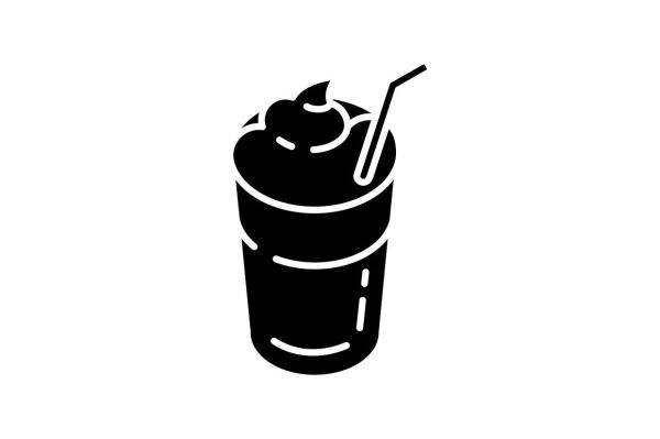 Energy drinks and caffeine black glyph icons set on white space Online now