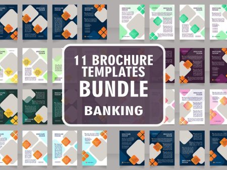 Banking service blank brochure design bundle Online now