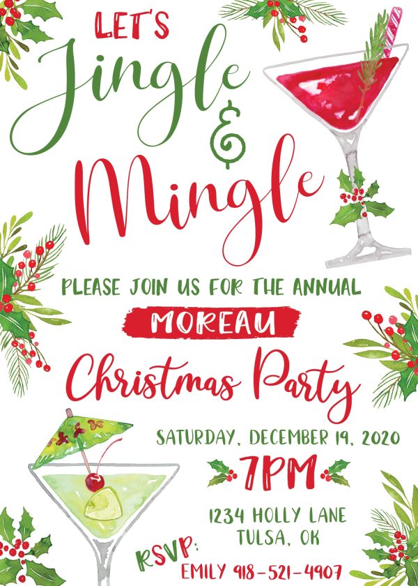 Jingle & Mingle Christmas Party Invitation Cheap