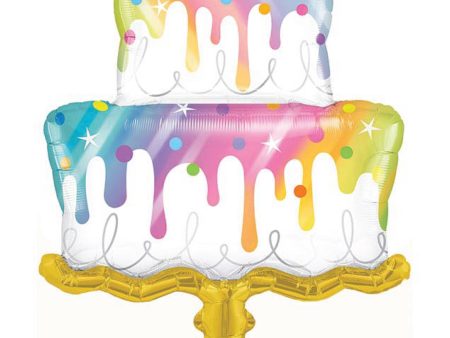 Rainbow Drip Cake Balloon 39in For Sale