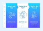 Online library categories onboarding vector template bundle Online Hot Sale