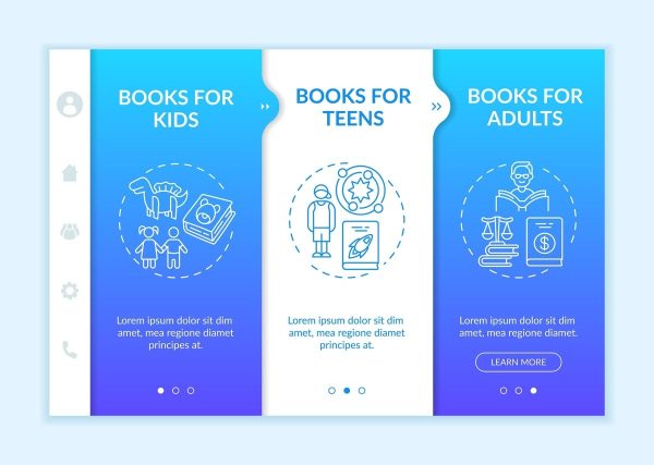 Online library categories onboarding vector template bundle Online Hot Sale