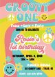 Groovy One First Birthday Invitation Supply